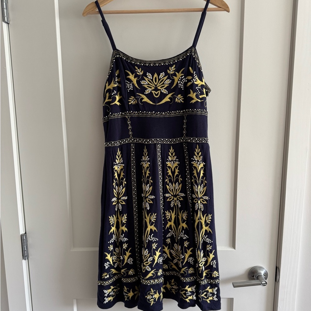 Beaded Navy Dress